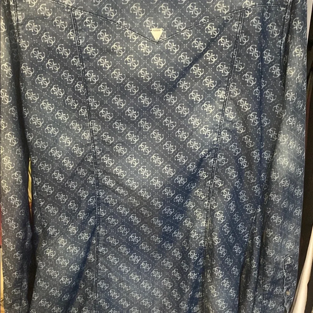 Designer Monogram Denim Shirt - Picture 2 of 2